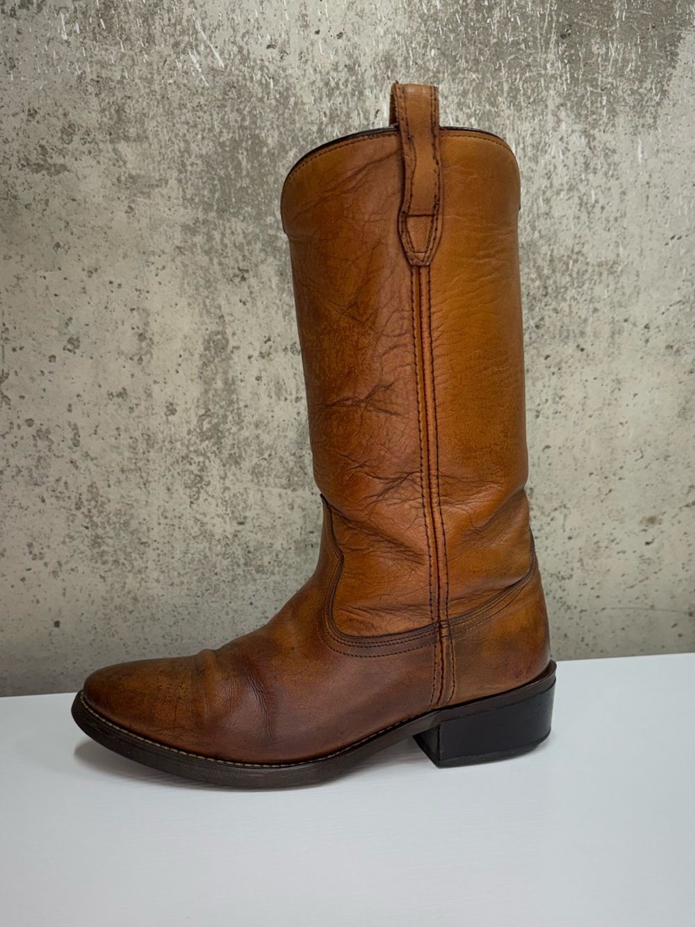 Vintage ACME Cowboy Boots Mens 8 EW Brown Leather Made USA